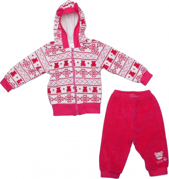 Комплект Фламінго святковий 674-513 білий із рожевим р.92 