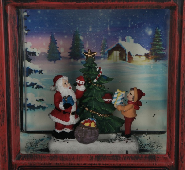 Ліхтар декоративний Телевізор Санти ялинка 12,3x8,7x22,5 см