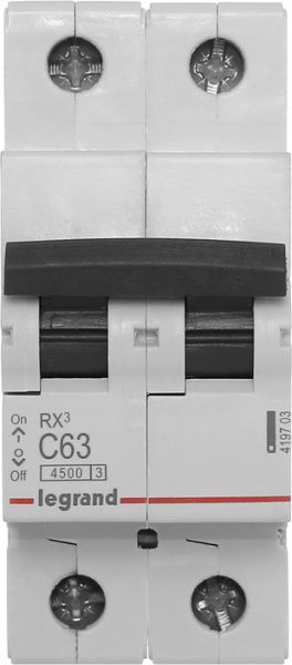 Автоматический выключатель Legrand RX3 4,5кА 63А 2Р C 419703