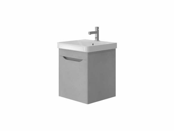 Тумба підвісна ЮВЕНТА Тумба Livorno-55 структурний сірий з умивальником Luxury-55