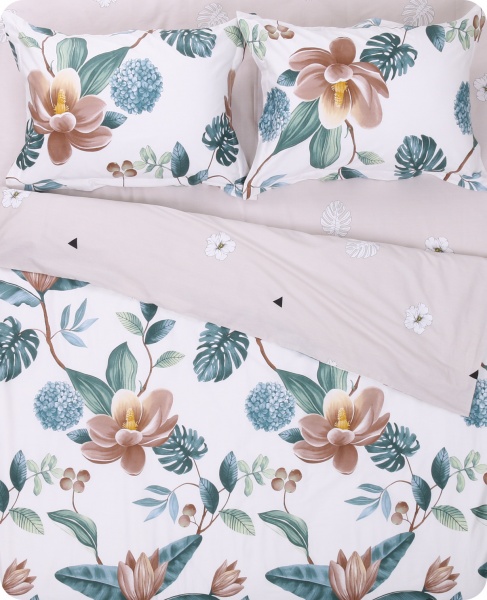 Комплект постільної білизни Лотос 1,5 бежевий Homeline 