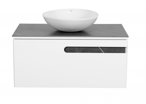 Тумба Aqua Rodos Остiн білий мат зі стільницею 90 см та умивальником Zero 46 (АР000043101)