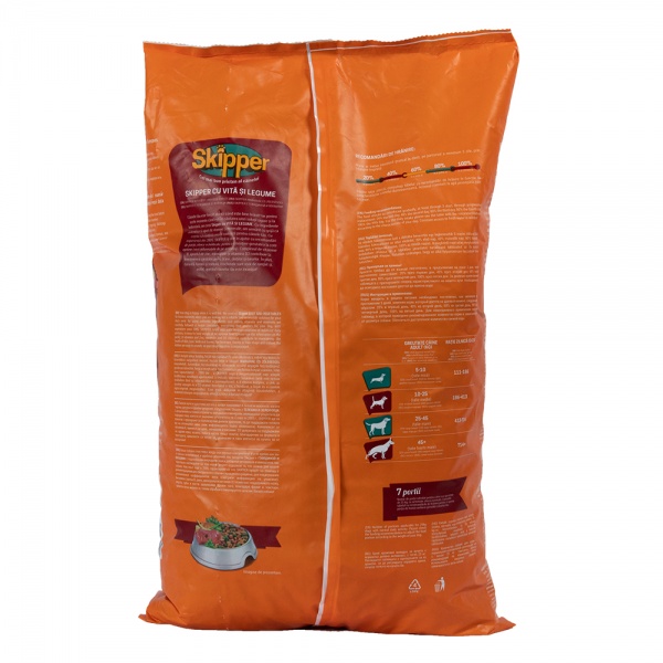 Корм сухой для взрослых собак для всех пород Skipper с говядиной и овощами 3 кг