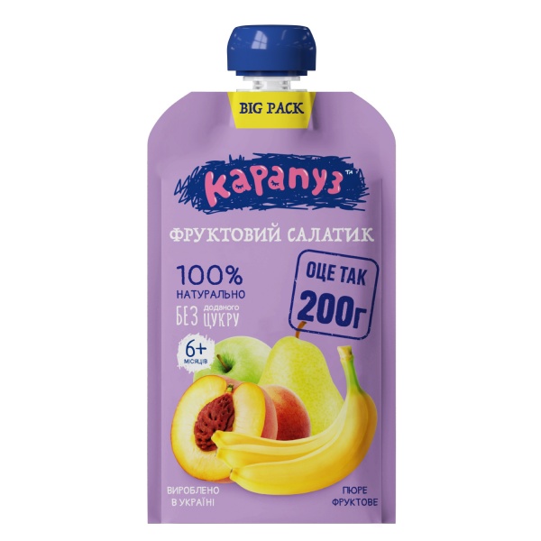 Пюре фруктовое Карапуз Фруктовый салатик 200 г 