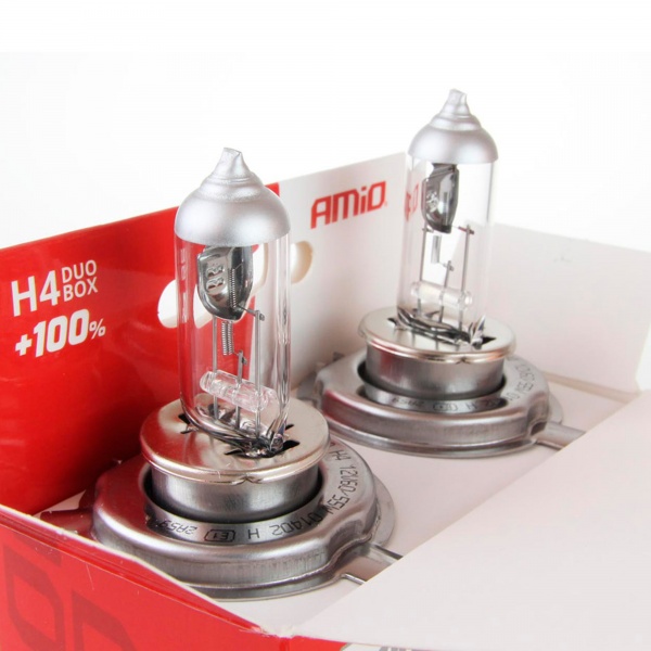 Автолампа галогенная AMiO LumiTec SILVER H4 60/55 Вт 2 шт.(1402)