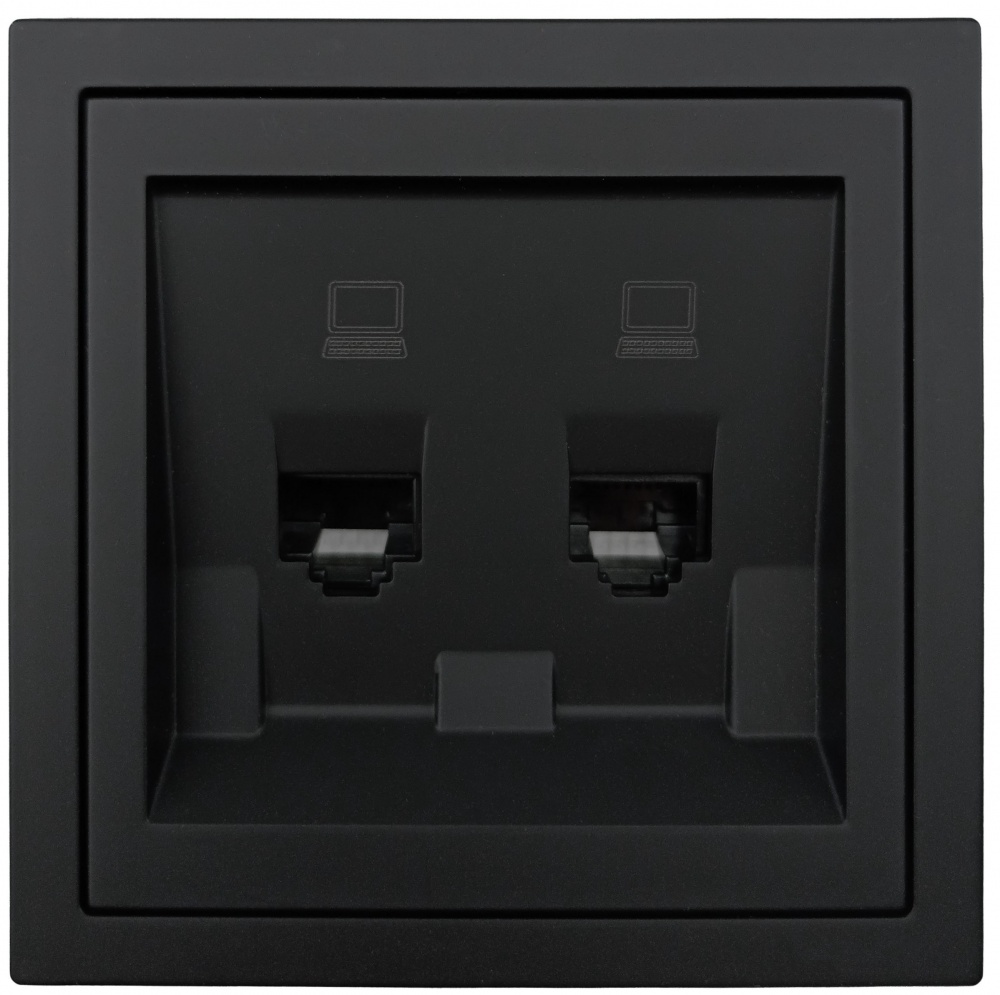 Механізм розетки комп’ютерна HausMark Juna IP20 чорний матовий 7041-1788U2-141