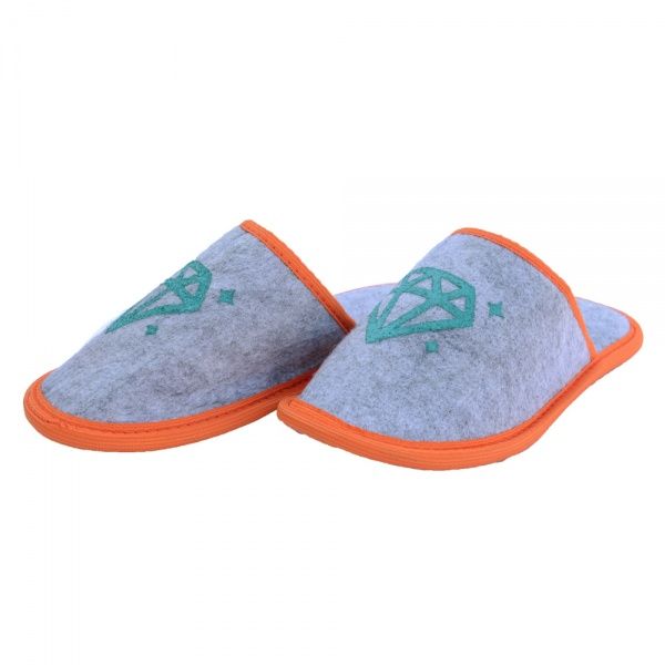 Тапки домашние FX shoes фетровые закрытые р. 38-39 серый 