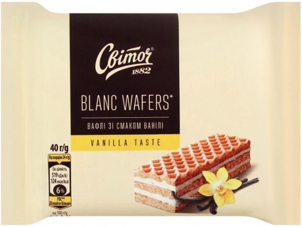 Вафли Світоч BLANC со вкусом ванили (7613287057327) 40 г 