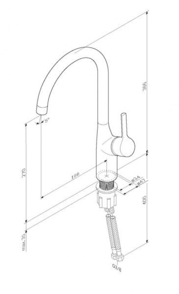Смеситель для кухни AM.PM сатин X-Joy S F85B07E11