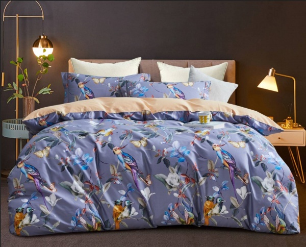 Комплект постільної білизни Dalmine сімейний фіолетовий La Nuit 