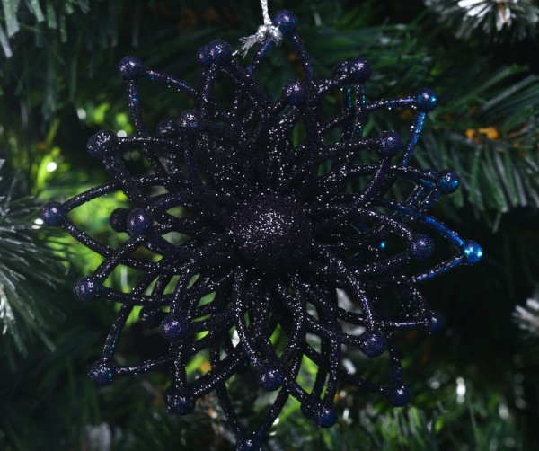 Декорация Снежинка Молекула 3д d 12 см черный 1 шт. 