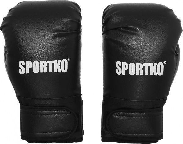 Боксерські рукавиці SPORTKO 8oz чорний із білим