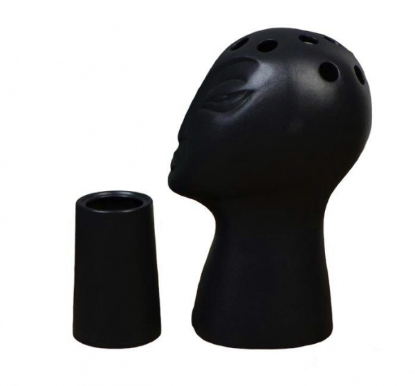 Ваза керамическая Nana ceramics Голова 43 см черный муар 