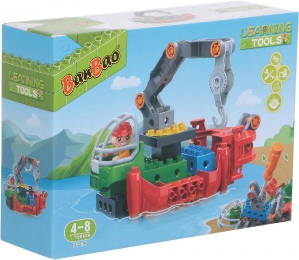Конструктор BanBao Великі блоки Човен з краном