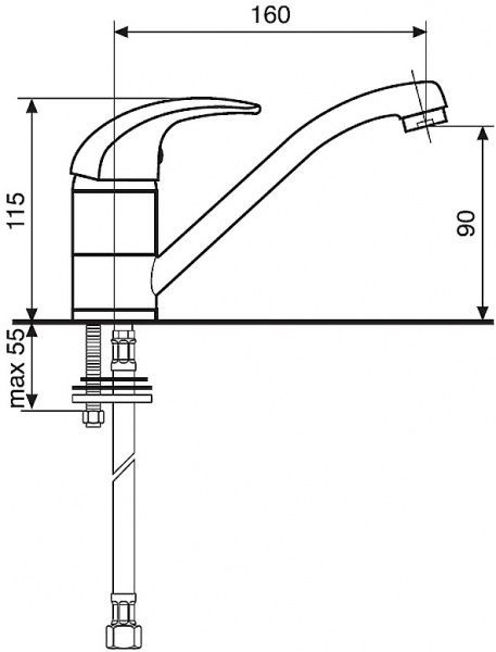 Змішувач для кухні Emmevi Rubinetterie Jolly CR10007GCC