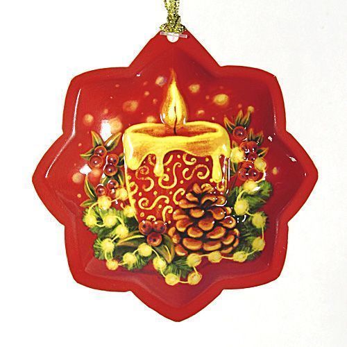 Ялинкова іграшка зірочка Свічка 9 см 