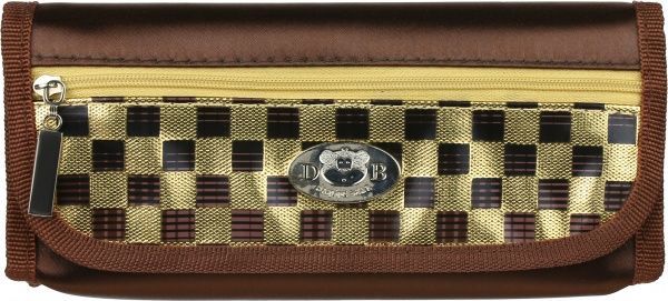 Пенал шкільний із зовнішньою кишенею коричневий