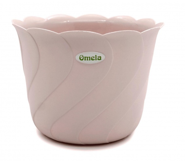 Кашпо пластикове Омела Батик круглий 7 л кремовий 
