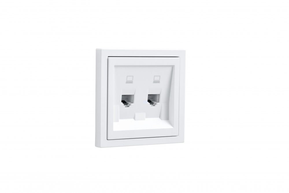 Механізм розетки комп’ютерна HausMark Juna IP20 білий матовий 7041-0988-141