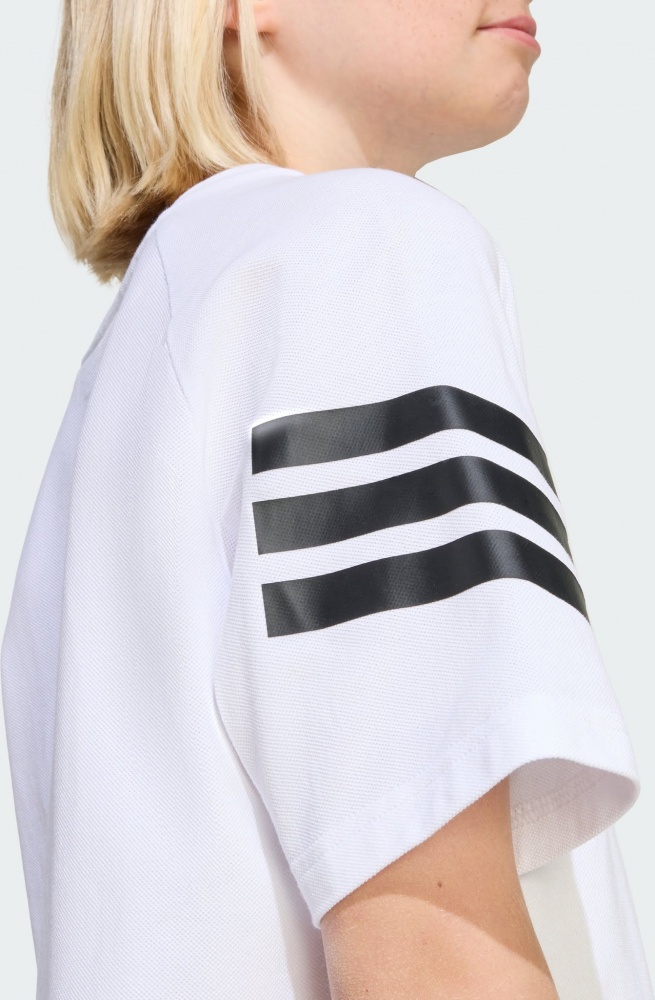 Футболка Adidas J FI 3S TEE WHITE/BLACK KC1965 р.13-14YRS білий