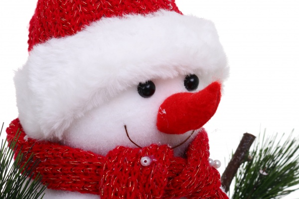 Декорация новогодняя Снеговик в шапке и шарфике 37 см EPI-LXA7839 