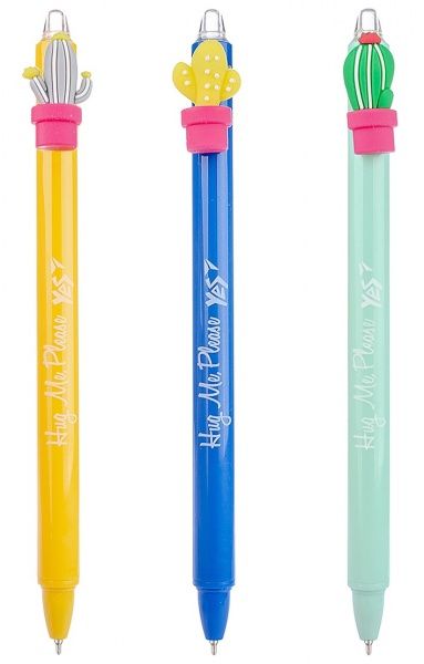 Ручка масляна YES Cactus garden 0,7 мм колір в асортименті 412008 