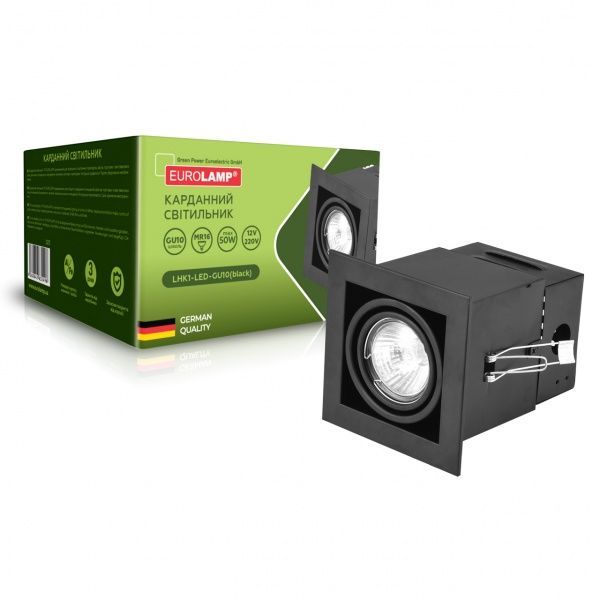 Светильник точечный Eurolamp карданный 1 лампа 50 Вт GU10 черный 
