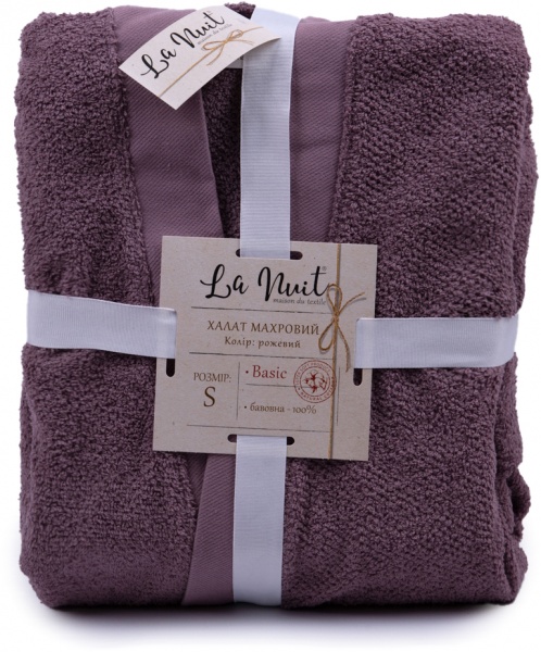 Халат махровый La Nuit Dusty Pink р. М розовая пудра 
