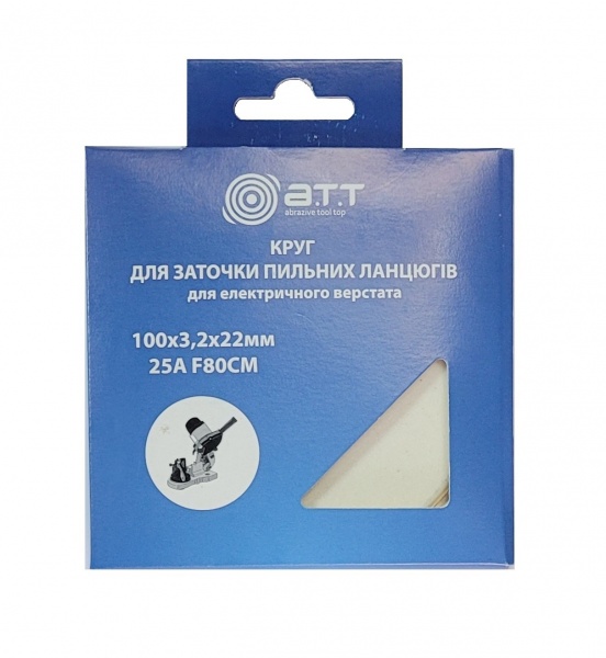 Круг для заточки цепей ATT 100x3.2x22 мм 25A F80CM