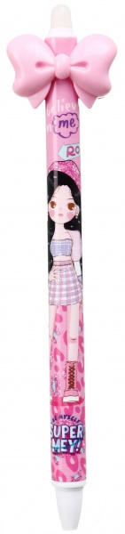 Ручка гелевая Крылья розовая чернила синие 