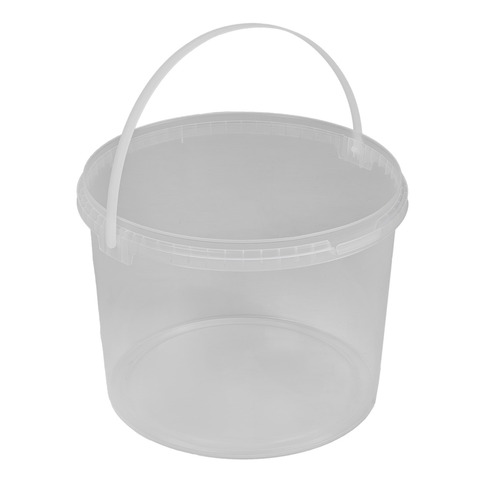 Відро звичайне Пласт-Бокс кругле (полегшене) з пластиковою ручкою (10LB/2) 10 л прозорий