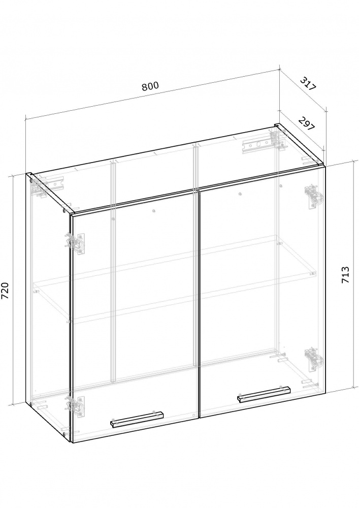 Шкаф верхний В 80х72х30 МС Кашемир кашемир/кашемир Грейд