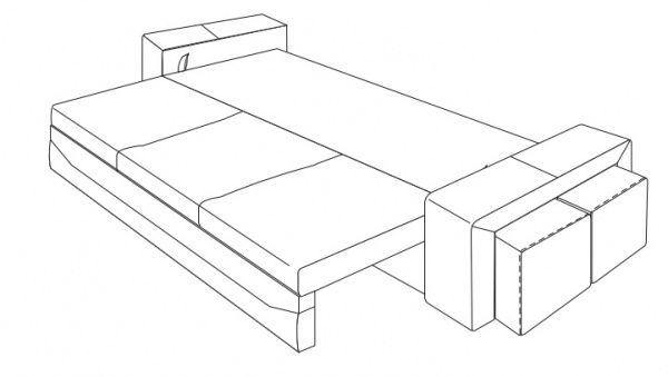 Диван прямий PRAKTICA Sofa Нікос коричневий 2480x920x750 мм