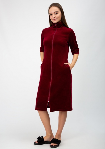 Халат велюровий Roksana 1006/50725 р. 3XL бордовий 