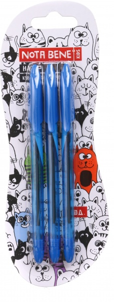 Набор ручек шариковых Nota Bene синих 3 шт. 
