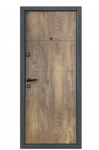 Дверь входная Министерство дверей Оптима 257 спил дерева коньячный 2050х860 мм левая