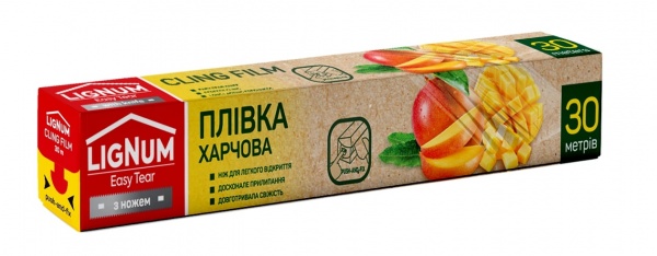Пленка пищевая LIGNUM 29 см х 30 м в коробке с ножом-пилкою