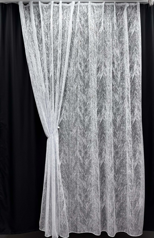 Тюль Елка белый мрамор с утяжелителем 300х270 см Velvet House