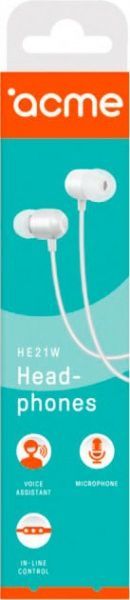 Навушники Acme HE-21W Earphones With Mic white 