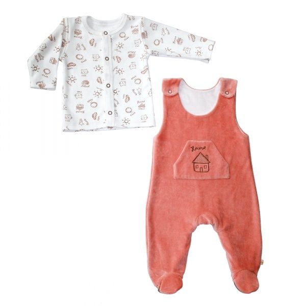 Комплект Lucky tots білий/персиковий р.56 1558 