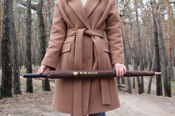Парасолька-тростина KRAGO Gold Brown коричневий 