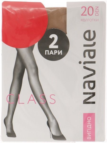 Колготки NAVIALE 1002 CLASS 2 пары 20 den naturale р. 4 натуральный 