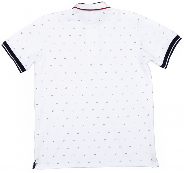 Поло для мальчиков р.122 белый с принтом 2001 