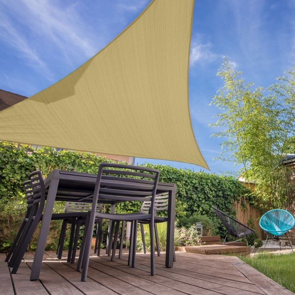 Тент-парус HDPE трикутник 4,2x4,2x6 м бежевий 