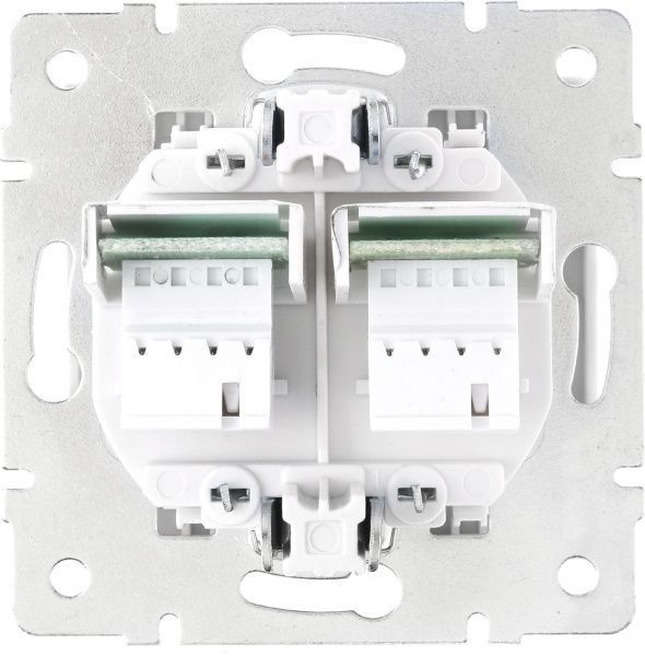 Розетка телефонная двойная Lezard Rain белый 703-0288-138