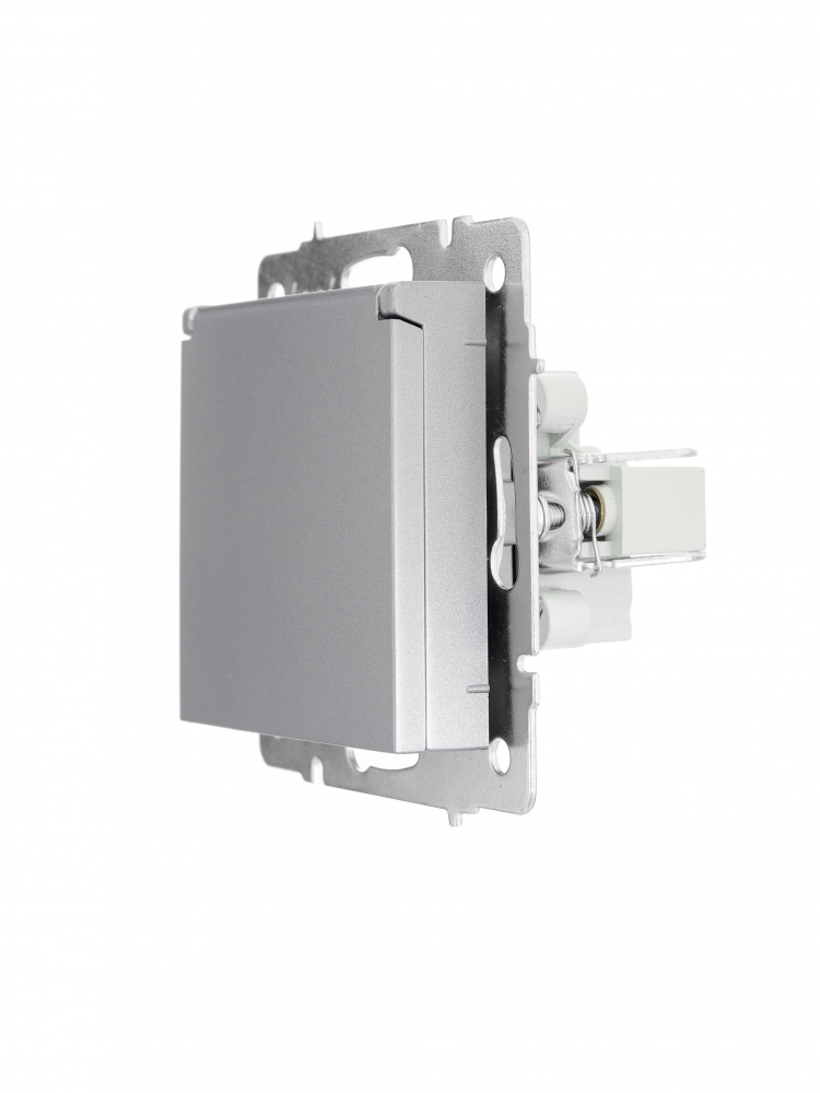 Механизм розетки 1 с заземлением Lezard Vesna IP20 серый 742-3588-123B