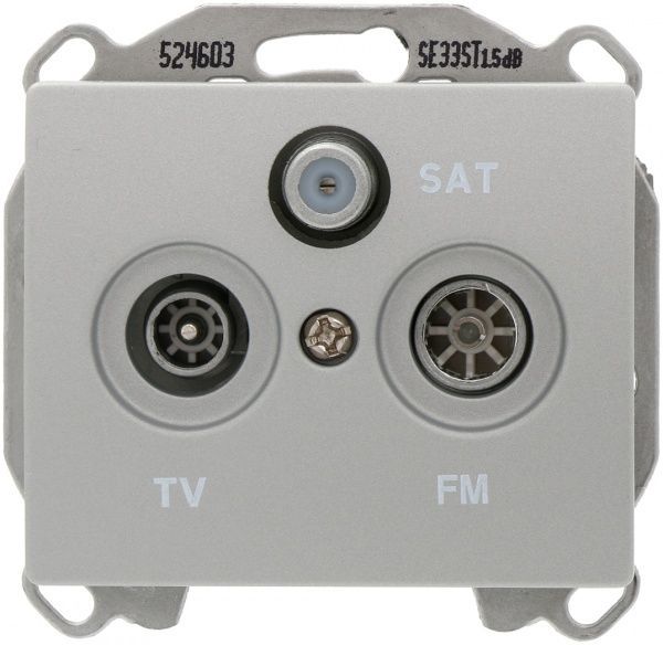 Розетка TV+R+SAT оконечная Siemens Iris алюминий меркурий 2918 MA