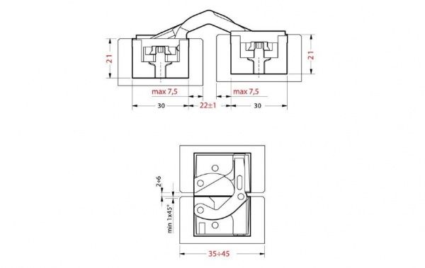 Петля CEAM d43x130,4x30,2 мм хром універсальна 1 шт.