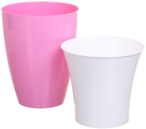 Горшок пластиковый Омела Самоувлажняющийся круглый 2,3л розовый 