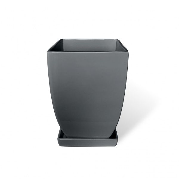 Горшок керамический Резон Конус квадратный 2,3л серый 